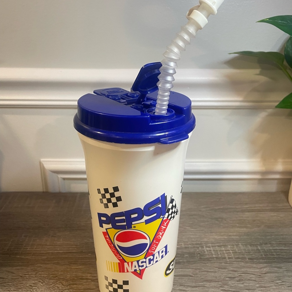 Vintage Pepsi NASCAR promotional 48oz cup, likely from the 1990s ..(#18)